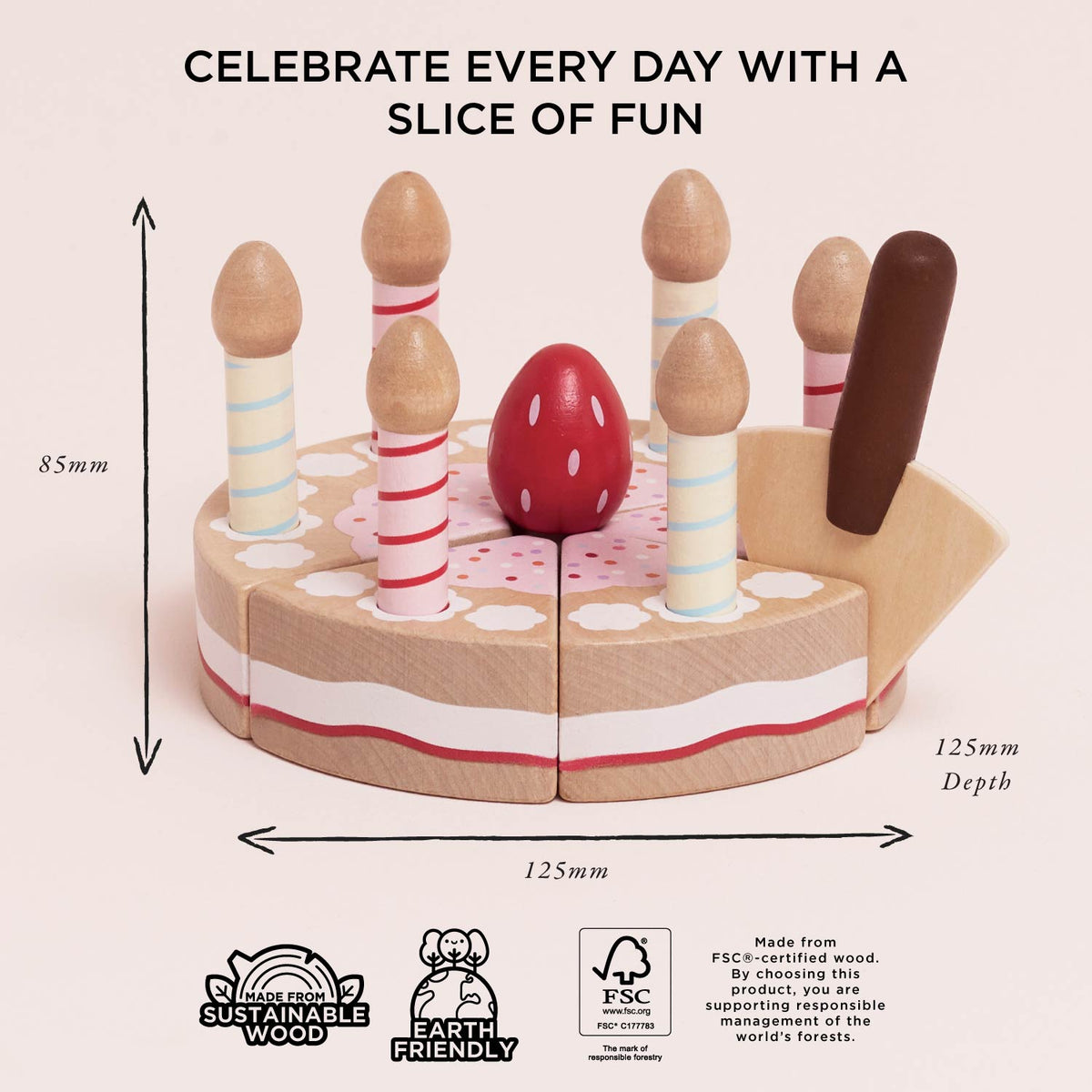 Sliceable Birthday Cake & Candles