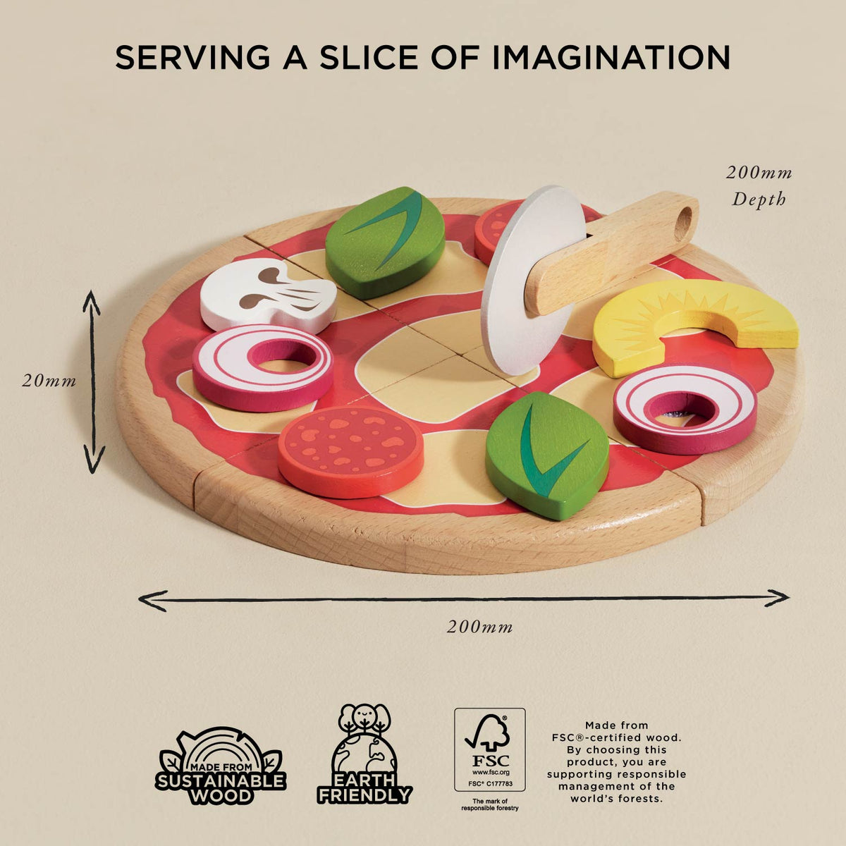 Pizza & Toppings with Slice Cutter