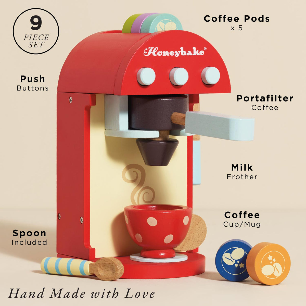 Wooden Coffee Machine & Cup