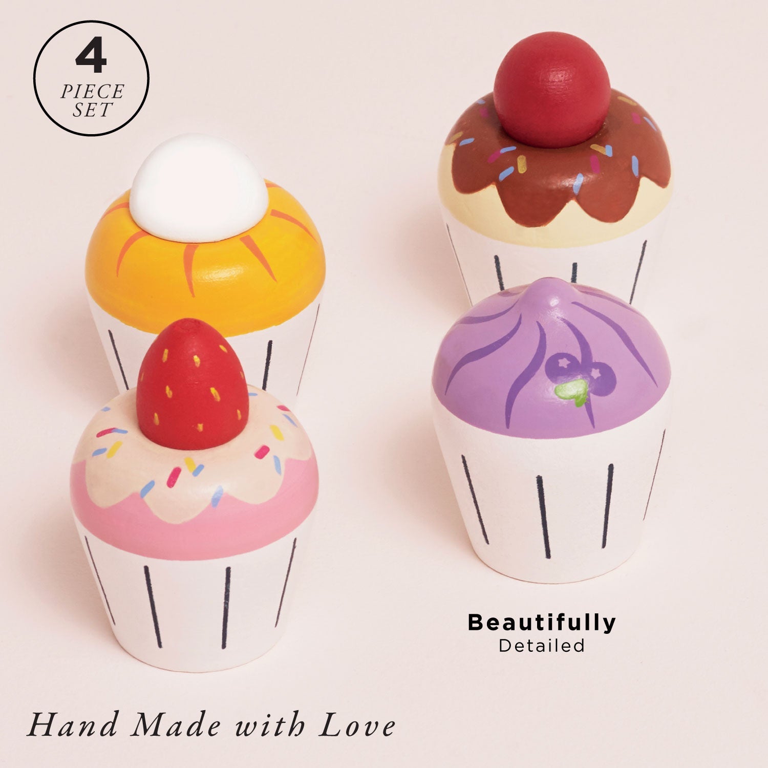 Wooden Cupcake Set