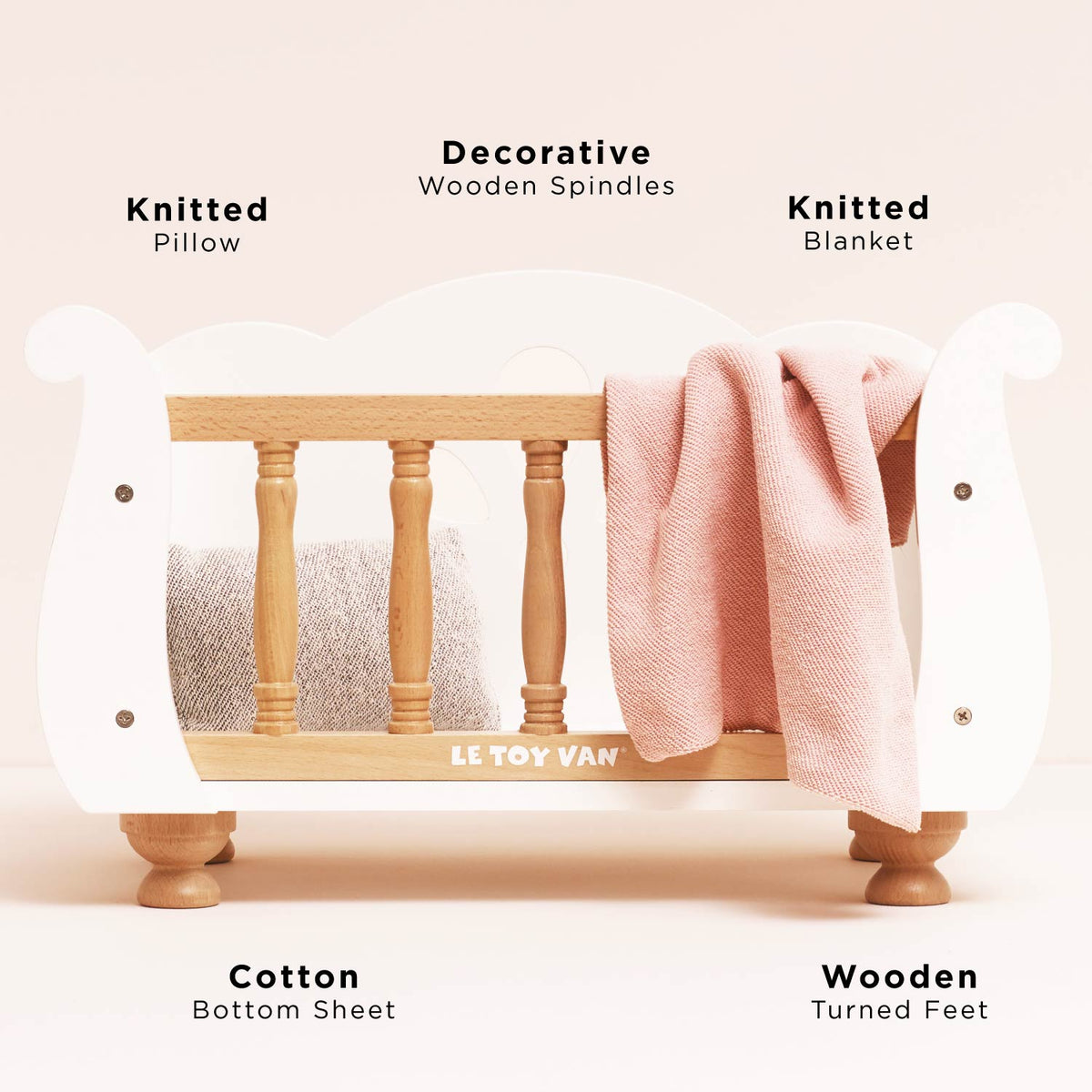 Wooden Dolls Cot