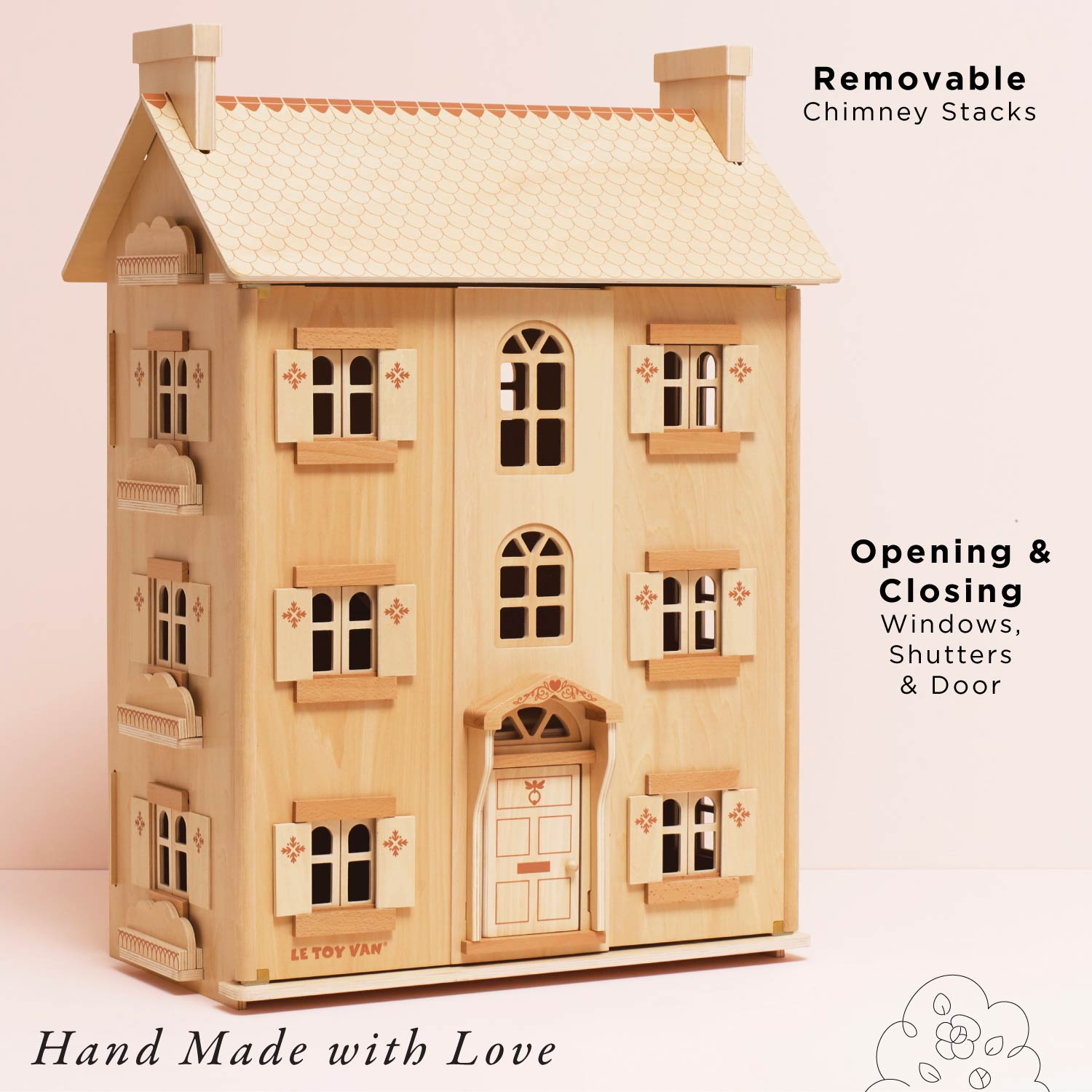 Grand Natural Wood Dolls House
