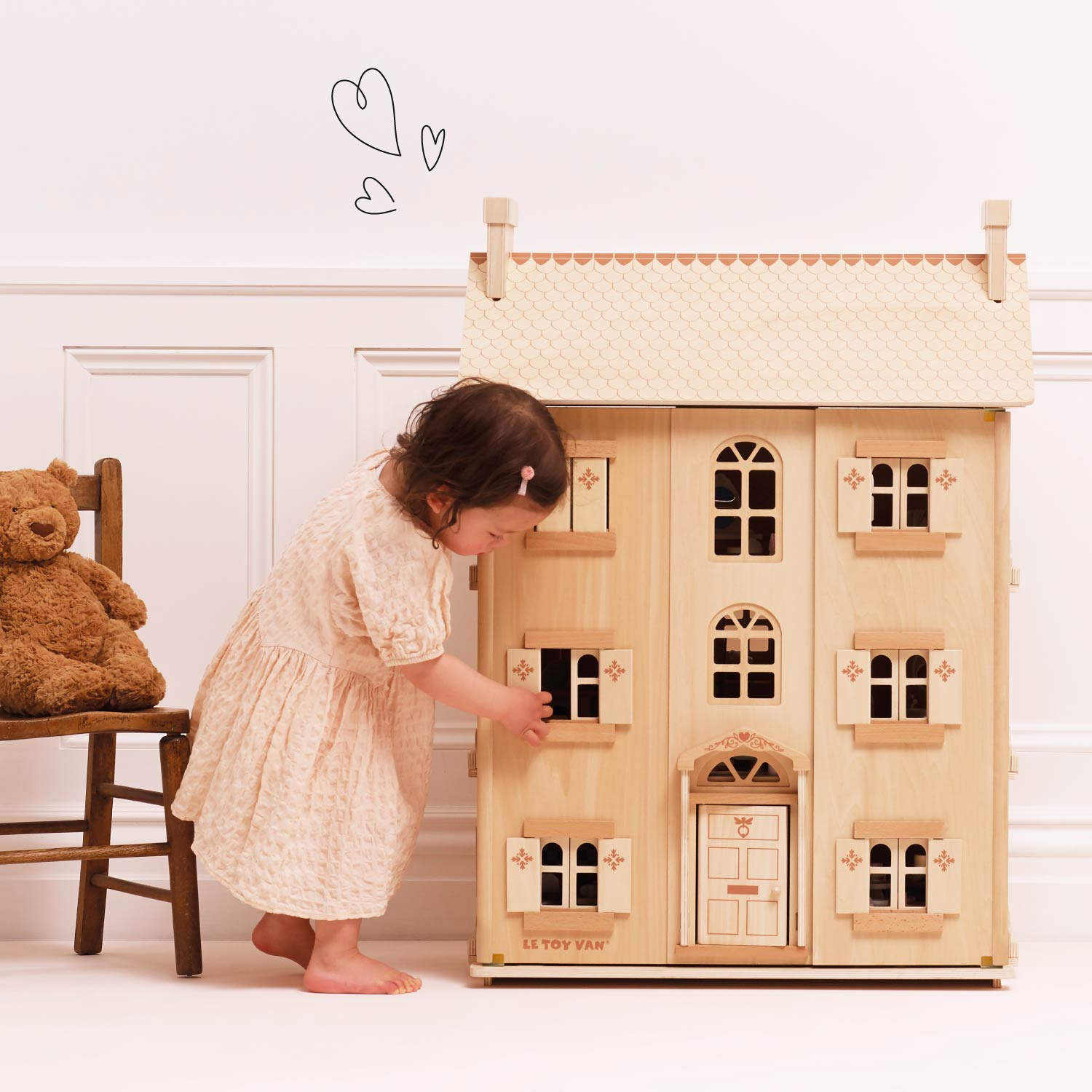 Grand Natural Wood Dolls House