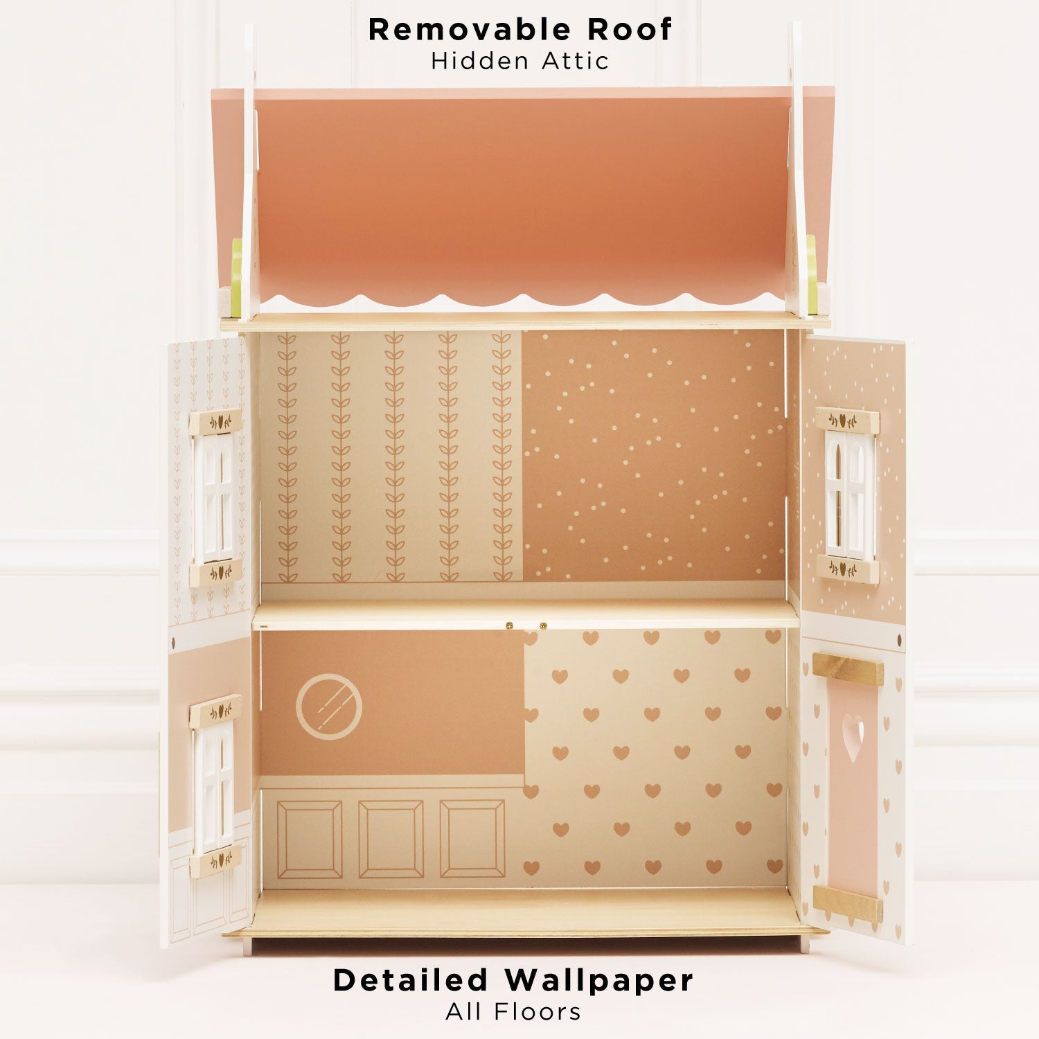 Roseheart Wooden Dolls House, Furniture & Family