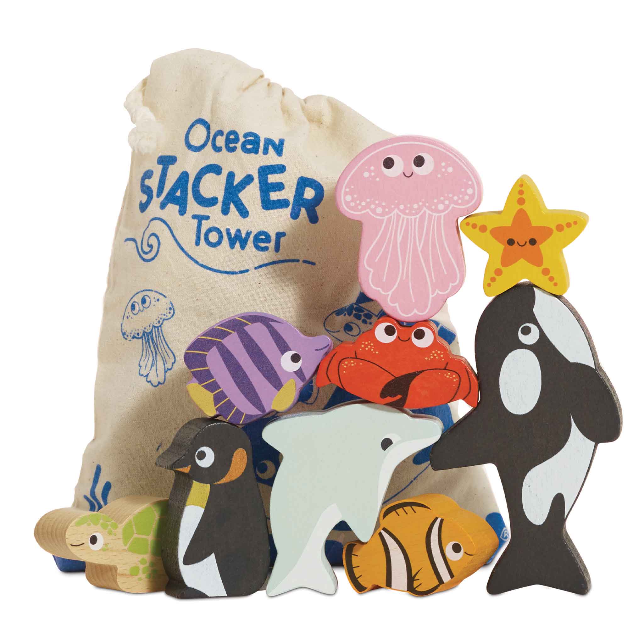 Ocean Wooden Animal Stacking Toy
