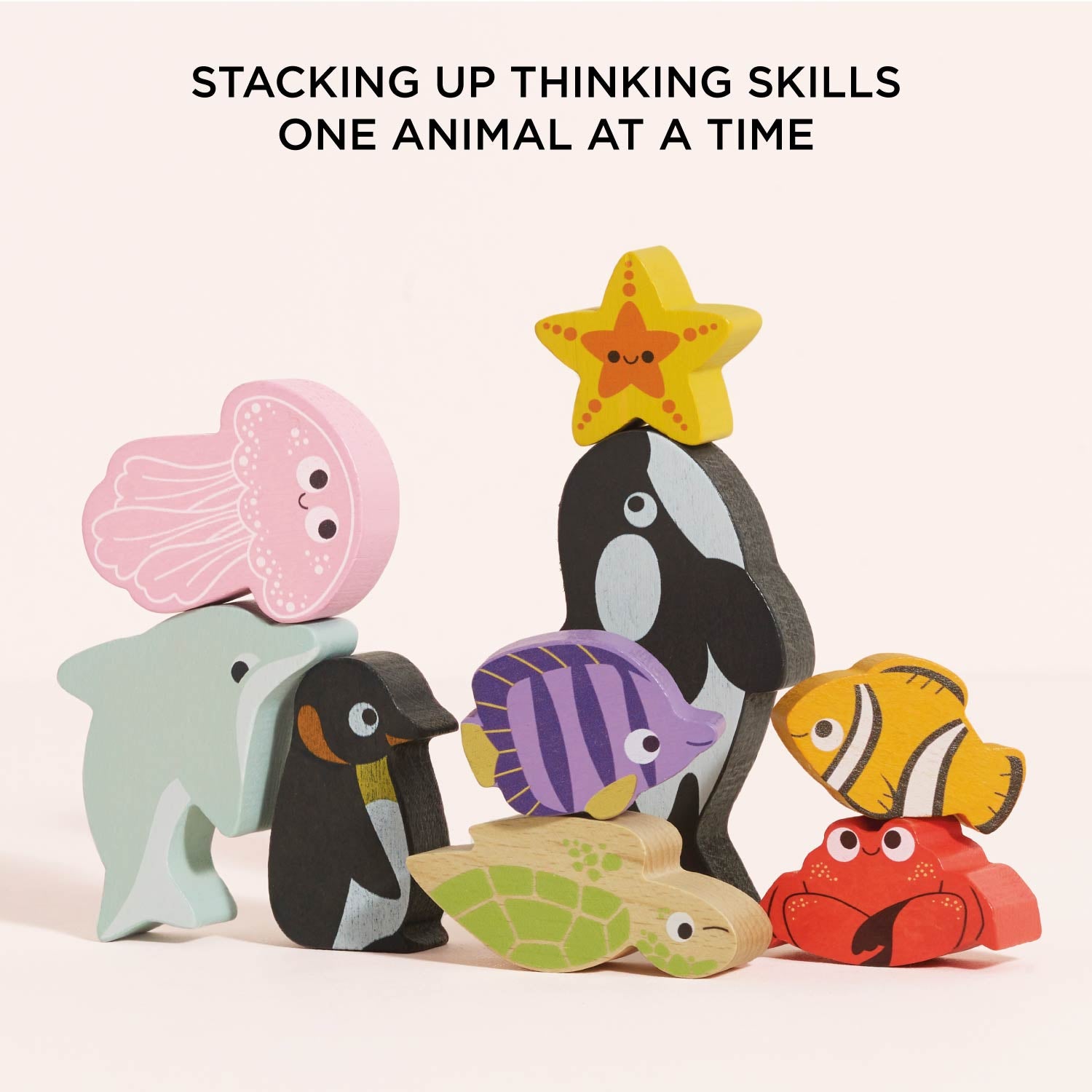 Ocean Wooden Animal Stacking Toy