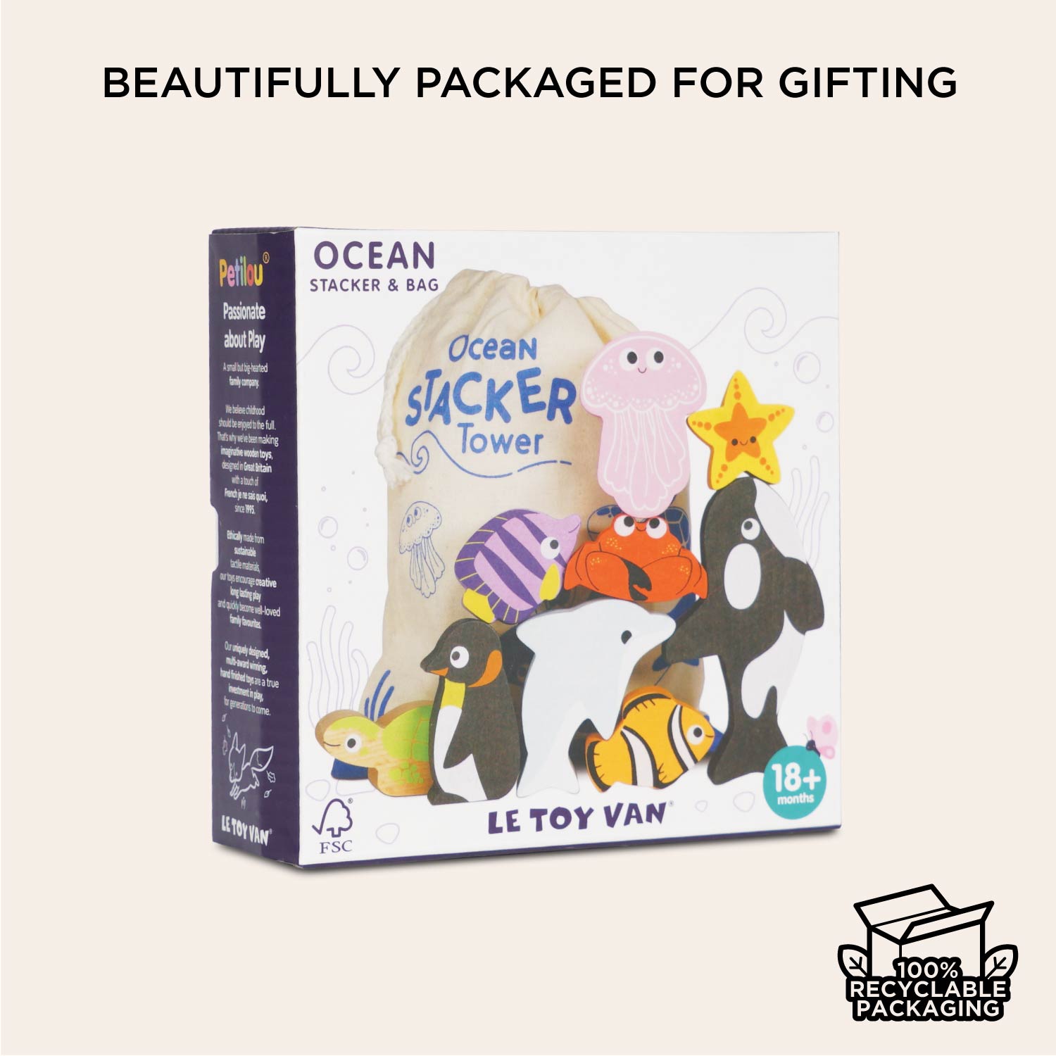 Ocean Wooden Animal Stacking Toy