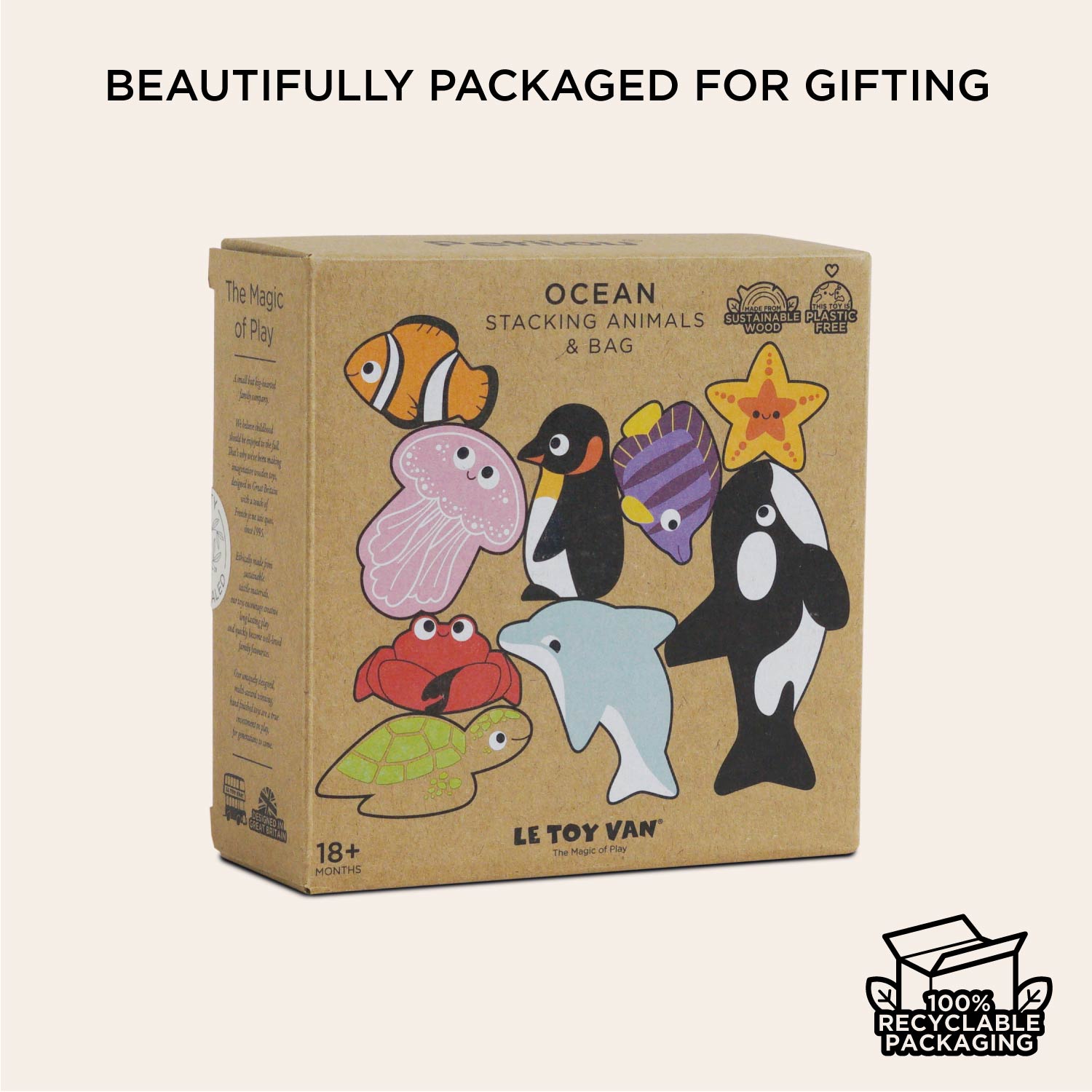 Ocean Wooden Animal Stacking Toy