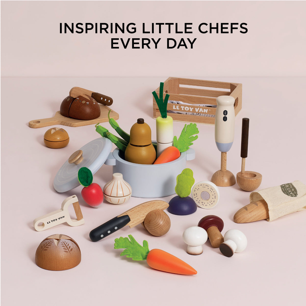 Soup & Utensil Wooden Toy Set