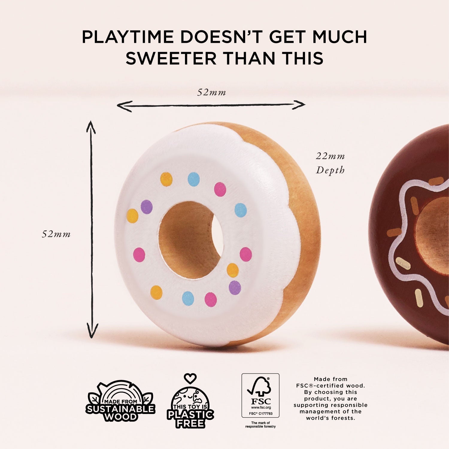 Wooden Doughnut Set