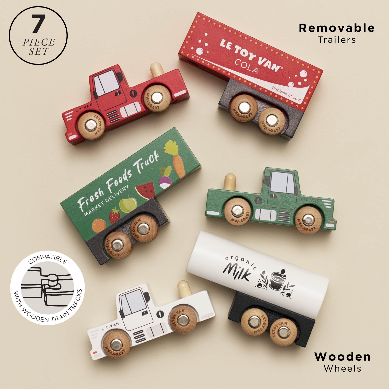 Wooden Trailer Truck Set