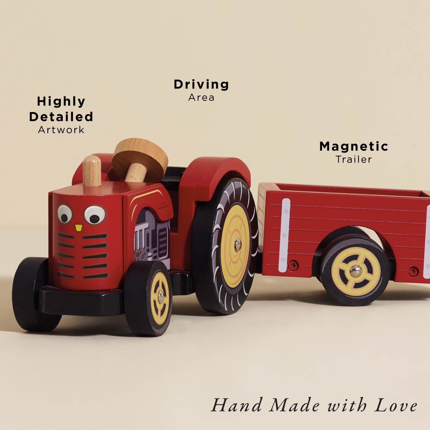 Red Wooden Tractor
