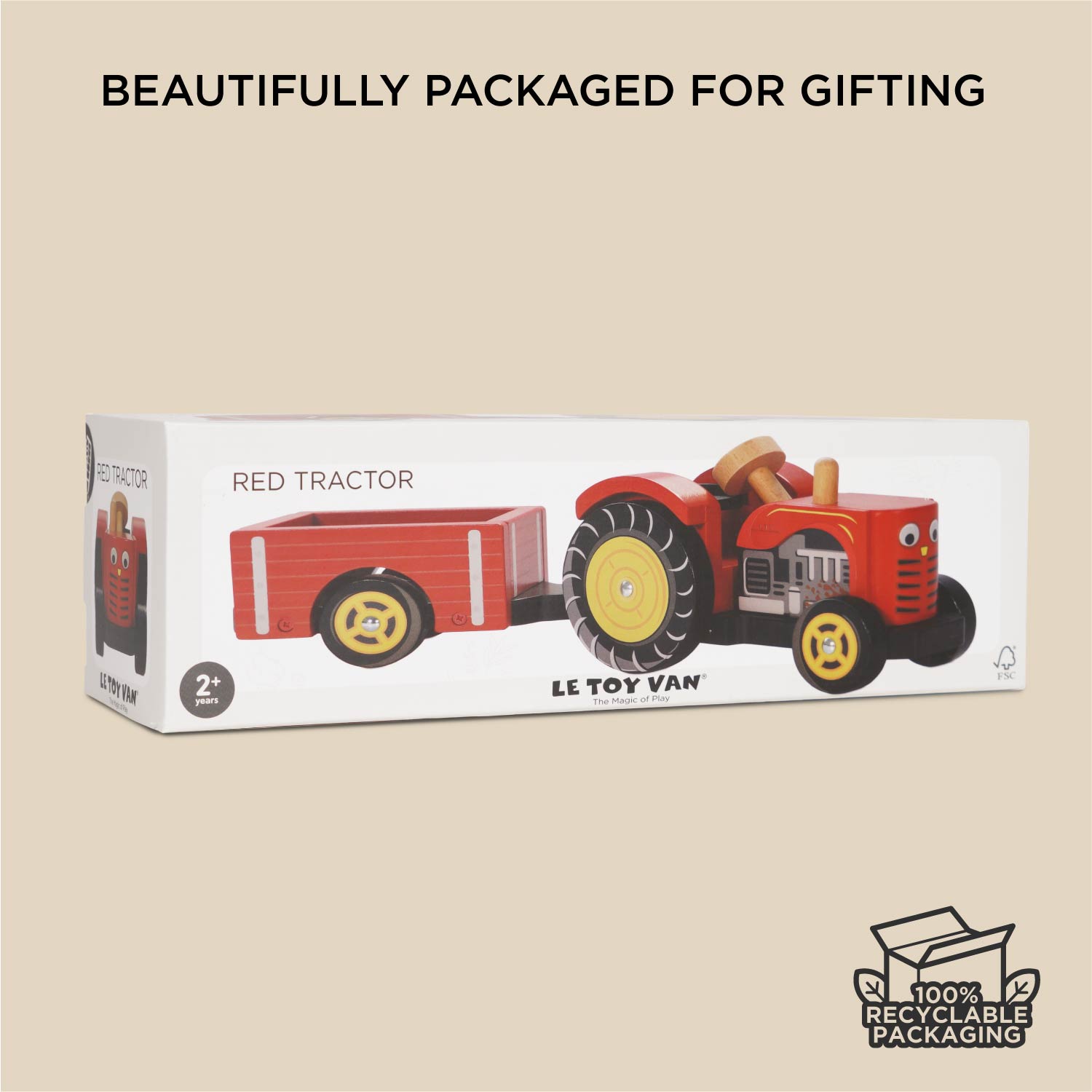 Red Wooden Tractor