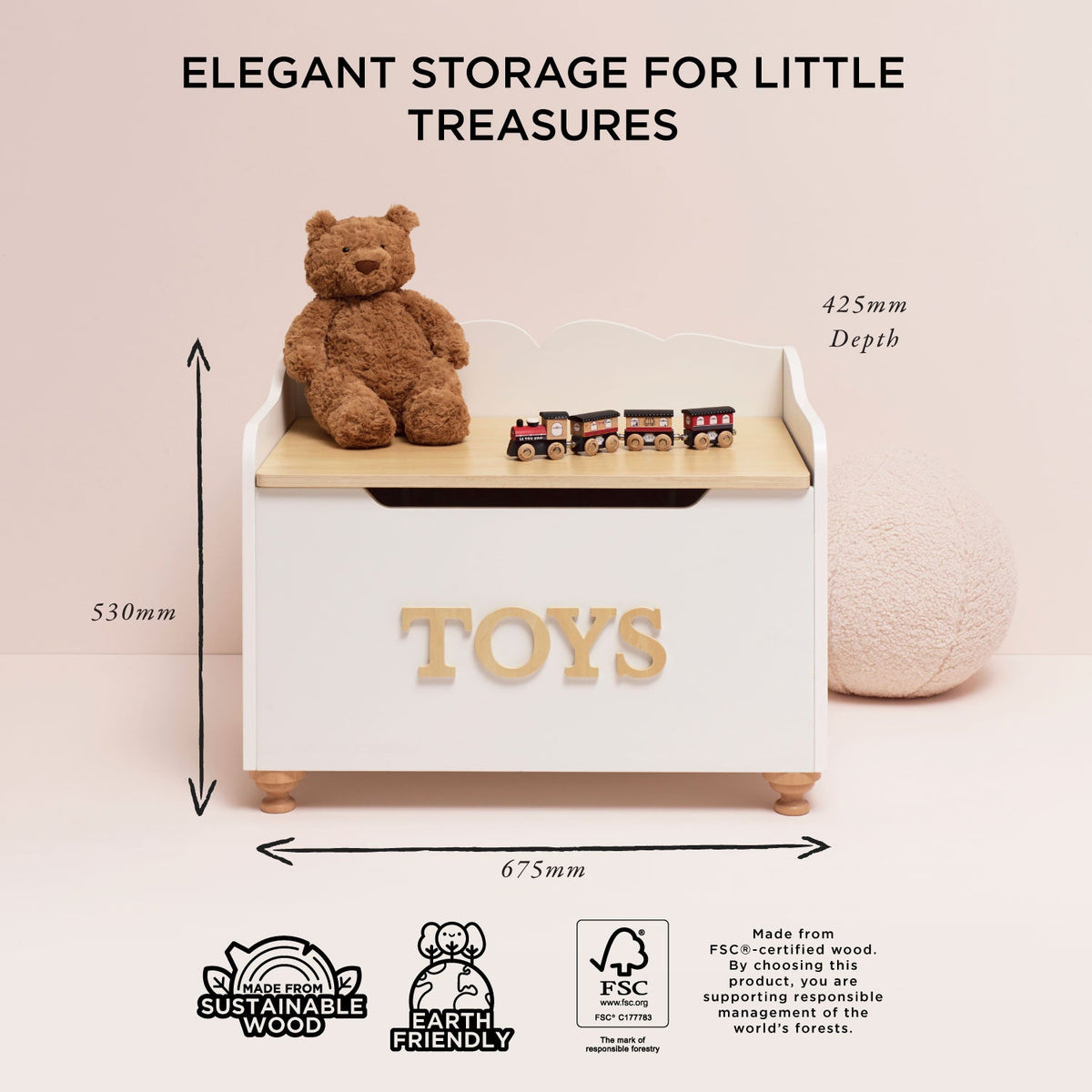 Classic Wooden Toy Chest